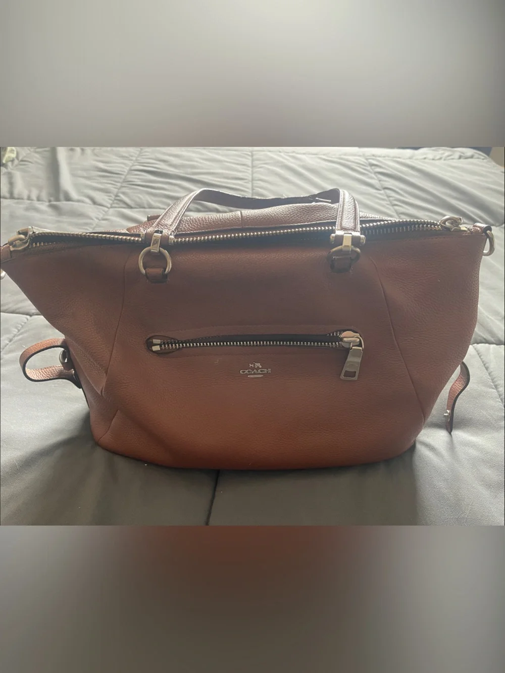 Coach Brown Pebbled Leather Shoulder Bag